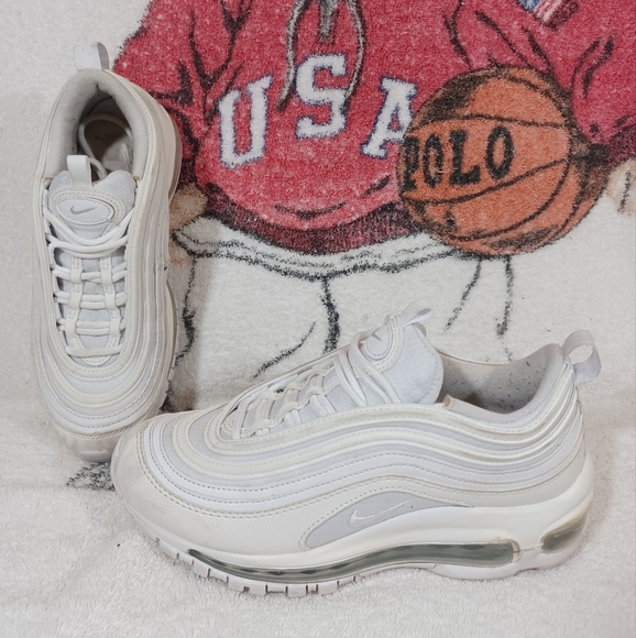 Nike Air Max 97 GS White Metallic Silver 921522-104 Size 4Y Youth